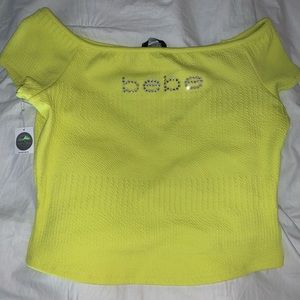 Bebe brand, off the shoulder, crop top